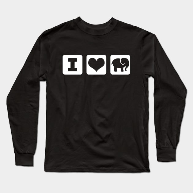 I Love Elephants Long Sleeve T-Shirt by LunaMay